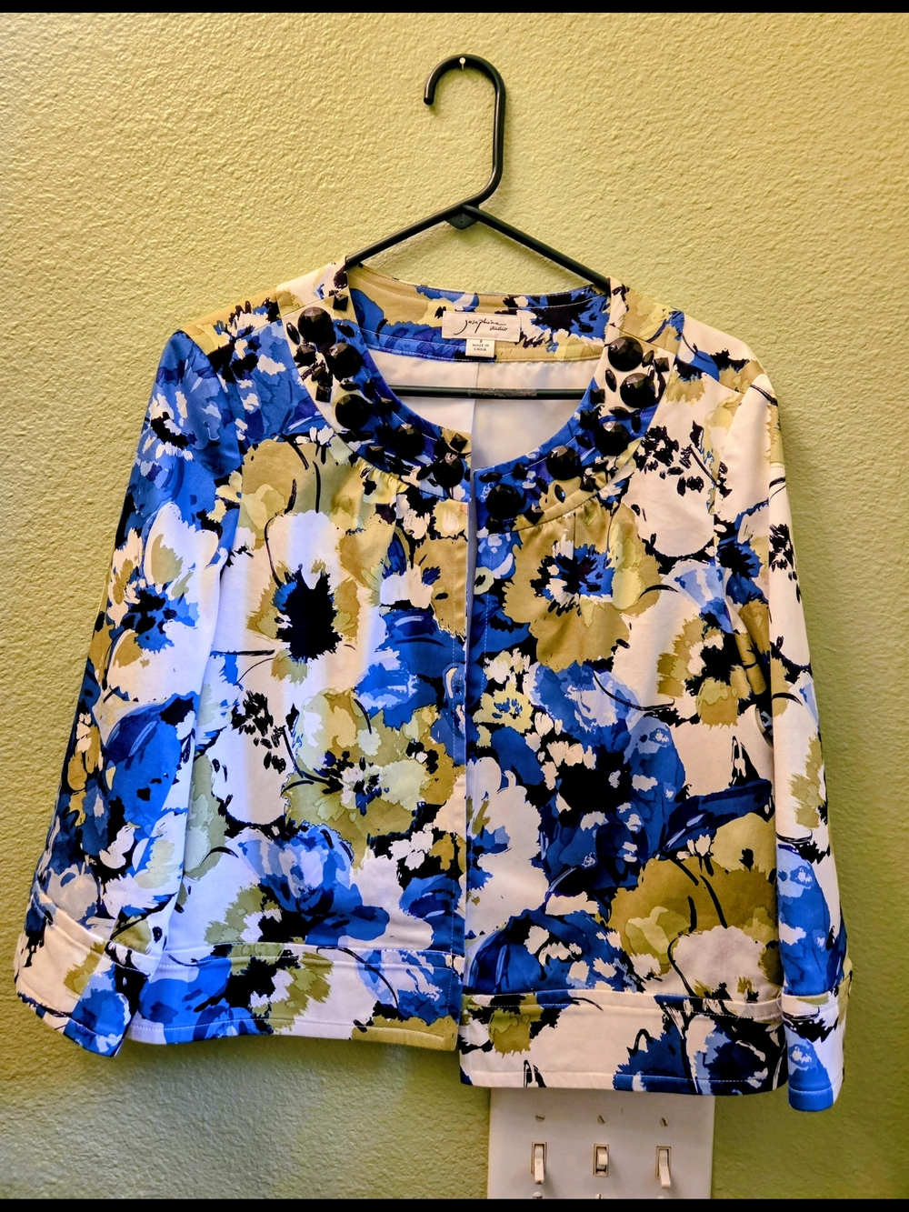 Floral Jacket in Blue, Olive & Black